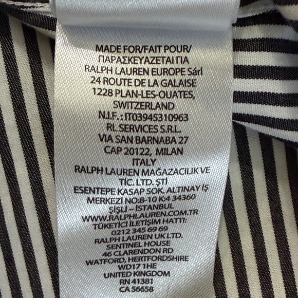 Lauren Ralph Lauren Womens XL Striped Non Iron Button Down Shirt Black White RLL - Picture 8 of 10